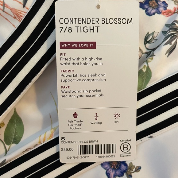 NWT Athleta Contendor Blossom 7/8 Tight - Picture 3 of 7